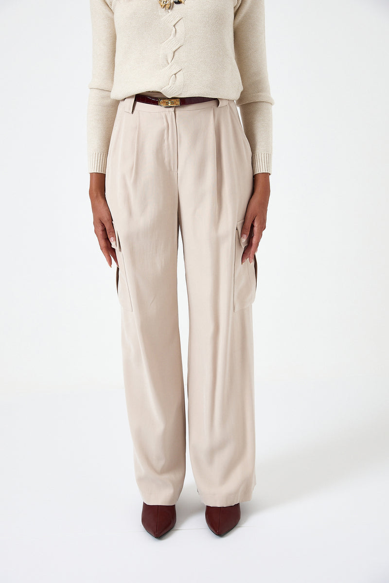 Pantalone cargo beige FEDERICA BI