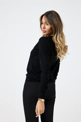 Cardigan nero in lana FEDERICA BI