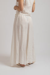 Pantalone in lino bianco FEDERICA BI