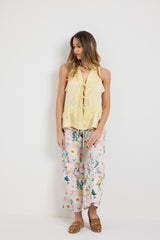 Pantalone in cotone rosa pastello FEDERICA BI