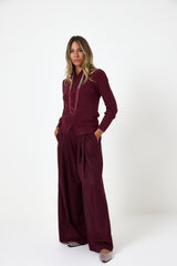 Pantalone in panno bordeaux FEDERICA BI