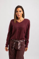 Maglia bordeaux lana e cachemire FEDERICA BI