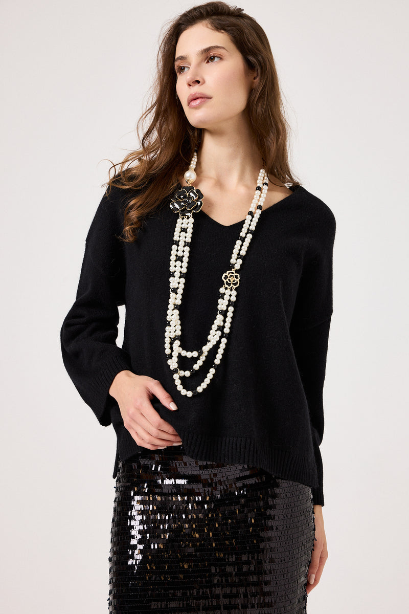 Maglia scollo V FEDERICA BI ( vari colori )