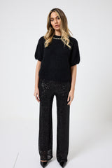 Pantalone nero in paillettes FEDERICA BI