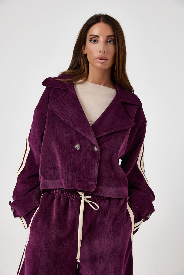 Giacca in velluto bordeaux FEDERICA BI