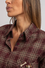 Camicia tartan cristallini e spilla FEDERICA BI