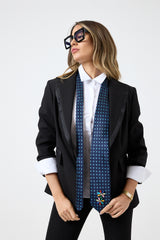 Cravatta in seta blu FEDERICA BI