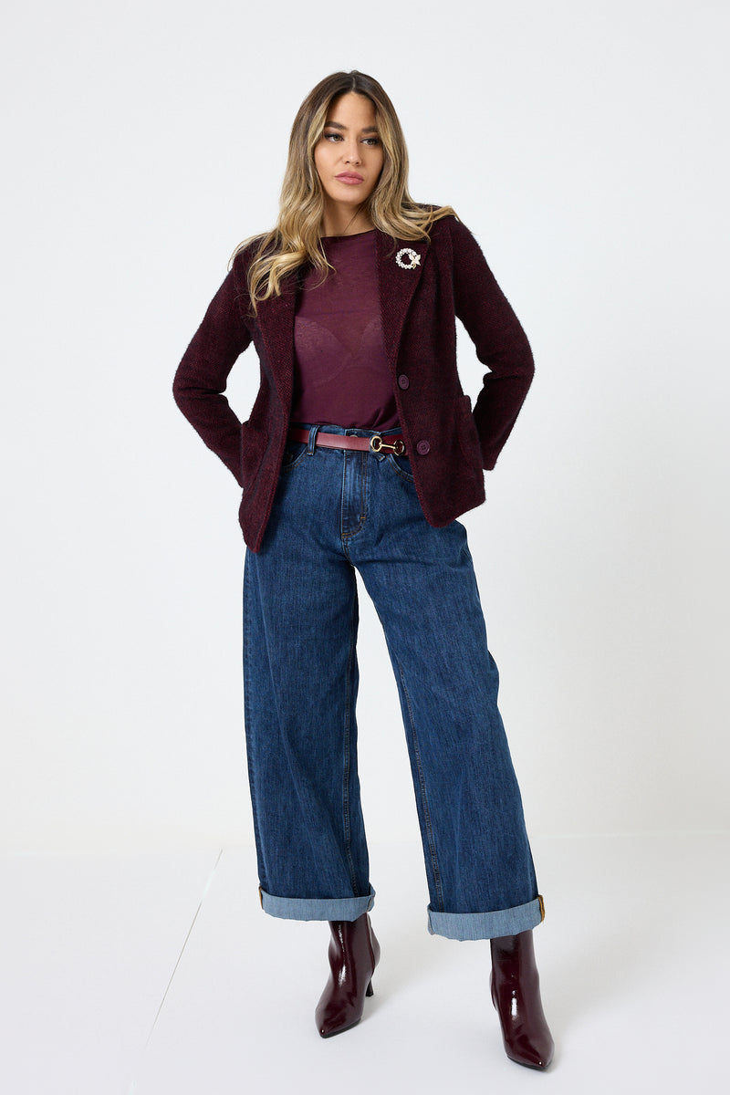 Blazer in ciniglia con spilla FEDERICA BI