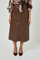 Gonna in similpelle marrone FEDERICA BI