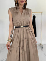 Abito in cotone (beige e e nero) FEDERICA BI