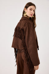 Giacca in ecosuede marrone FEDERICA BI