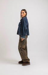 Giacca blu denim cristalli FEDERICA BI