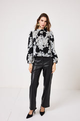 Camicia nera ricamata FEDERICA BI