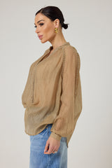 Camicia biscotto perline FEDERICA BI