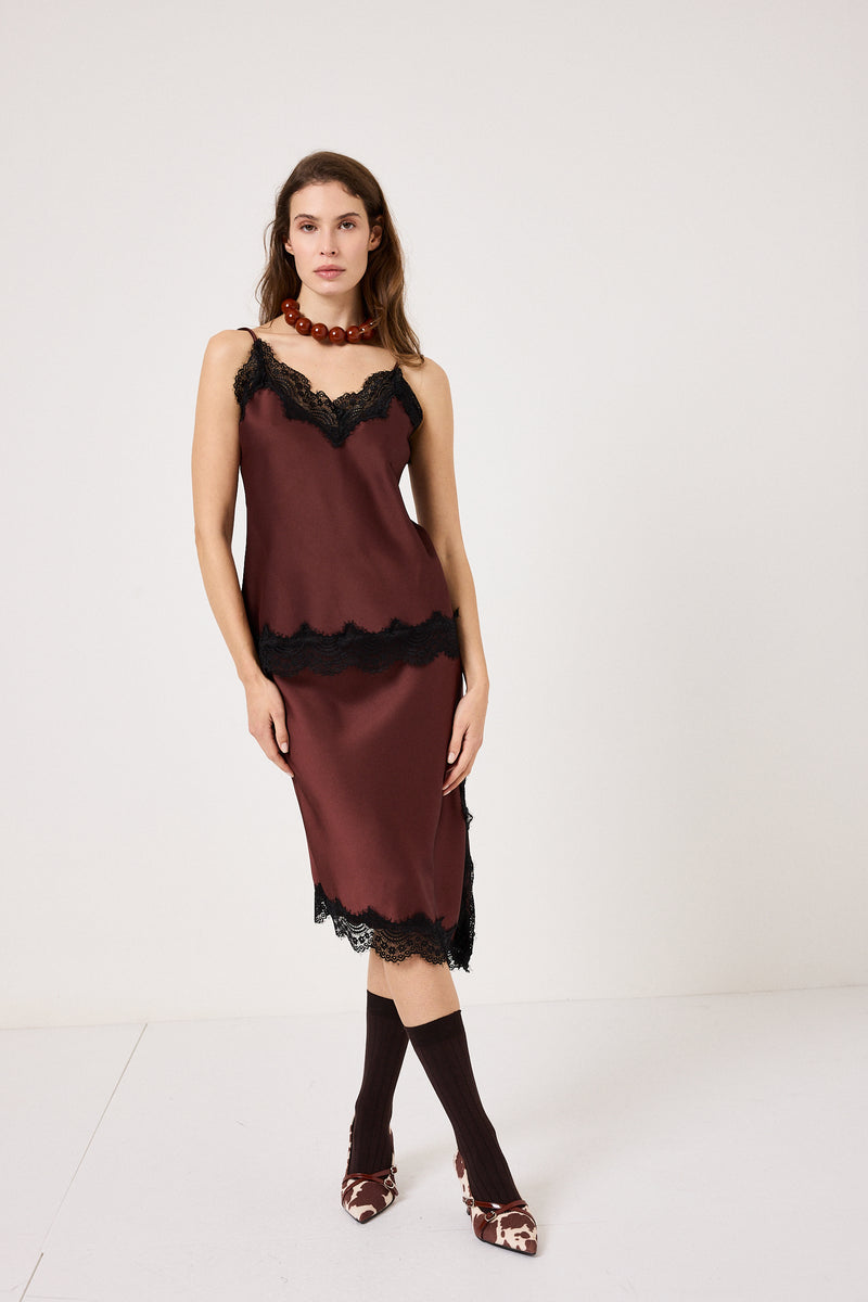 Top in viscosa e pizzo FEDERICA BI