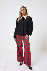 Pantalone tartan rosso FEDERICA BI