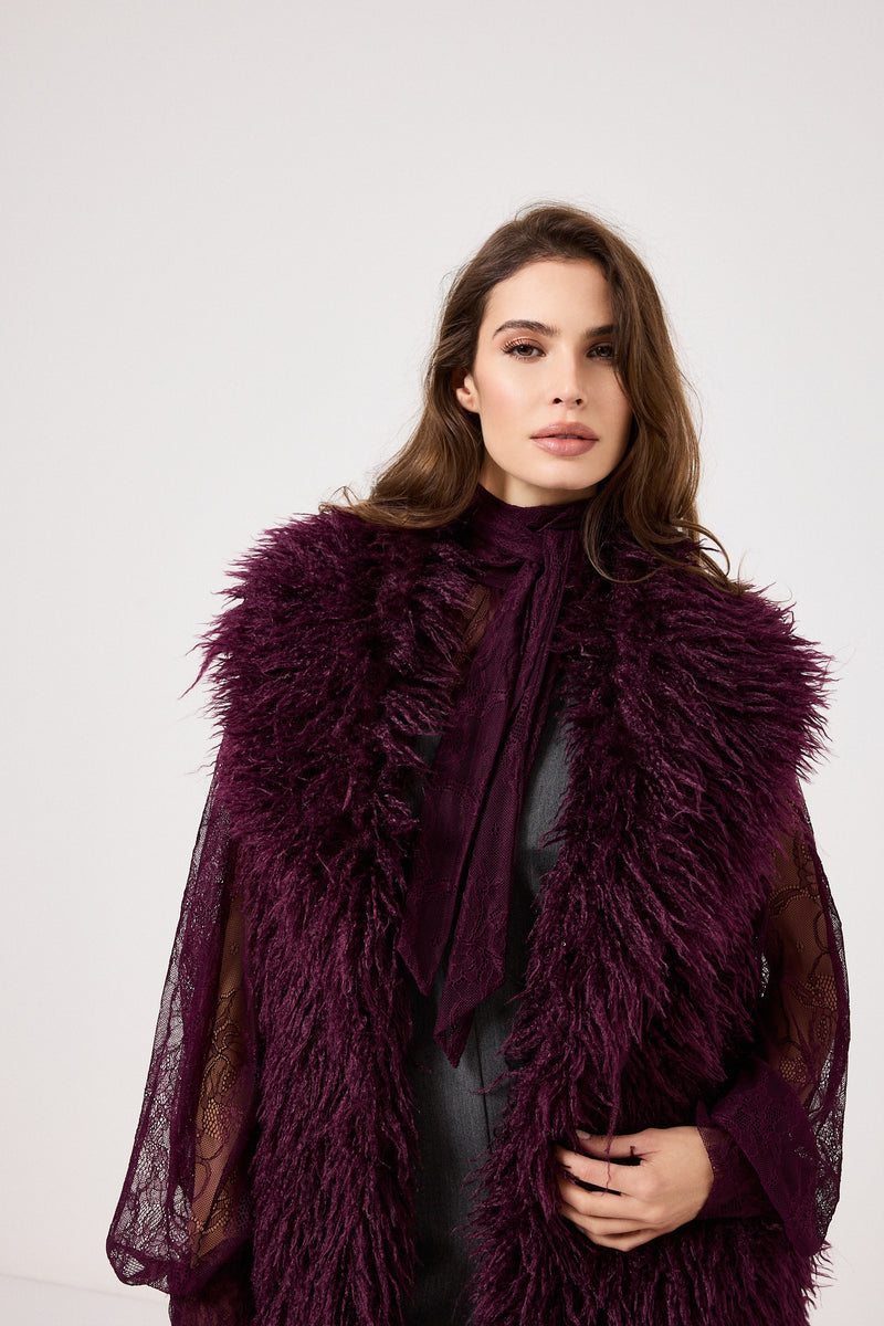 Gilet ricciolino bordeaux FEDERICA BI