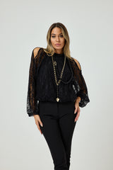 Camicia nera in pizzo FEDERICA BI