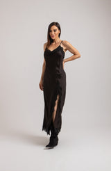 Abito FEDERICA BI slip dress in viscosa e pizzo