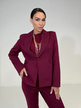 Tailleur in punto milano bordeaux FEDERICA BI