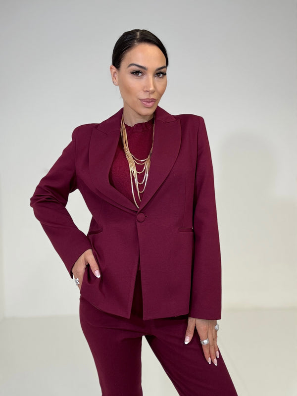Tailleur in punto milano bordeaux FEDERICA BI
