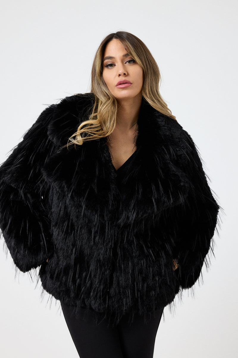 Ecopelliccia nera FEDERICA BI