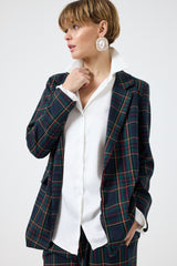 Blazer tartan blu notte FEDERICA BI