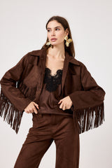 Giacca in ecosuede marrone FEDERICA BI