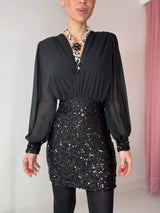 Abito in chiffon e paillettes FEDERICA BI