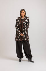Cardigan animalier marrone FEDERICA BI