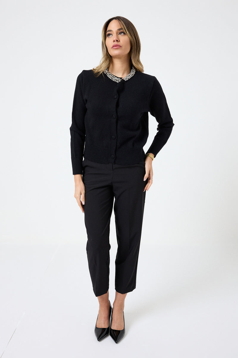 Cardigan collo gioiello FEDERICA BI ( due colori )