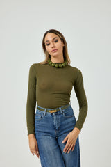 Maglia misto cachemire verde FEDERICA BI