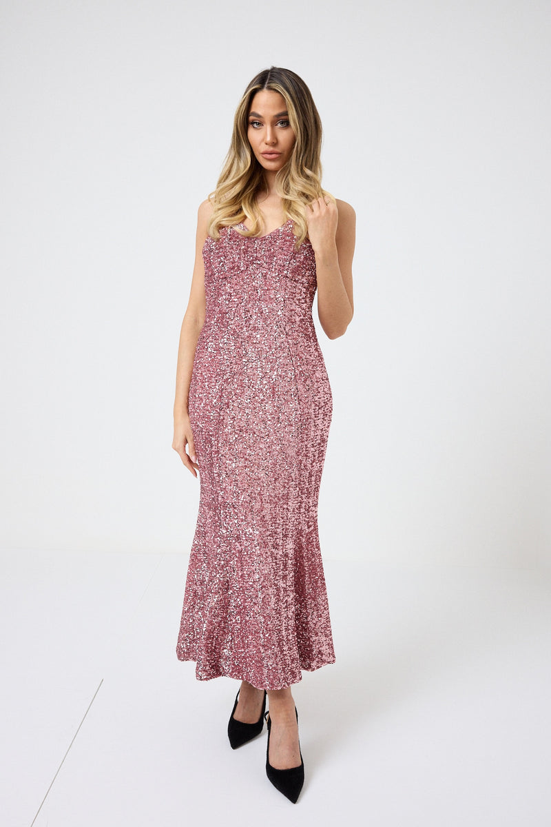 Abito in paillettes rosa FEDERICA BI