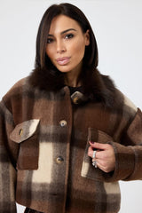 Giacca tartan marrone FEDERICA BI