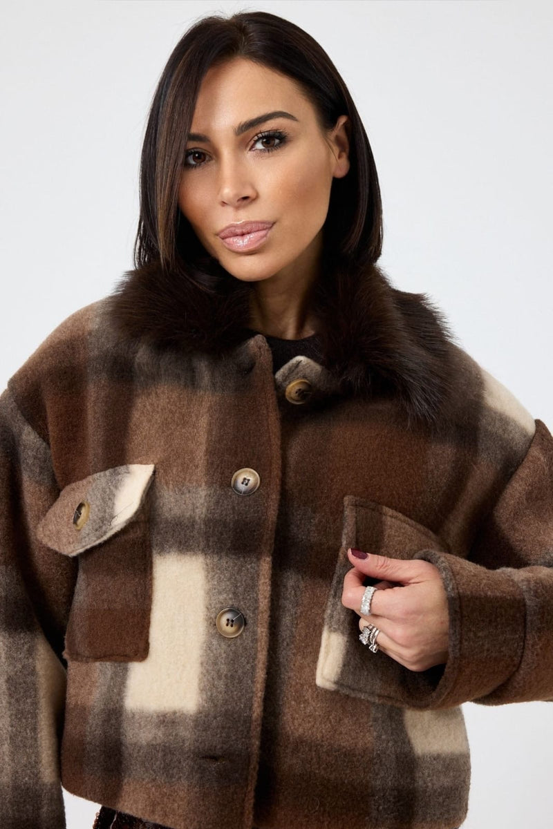 Giacca tartan marrone FEDERICA BI