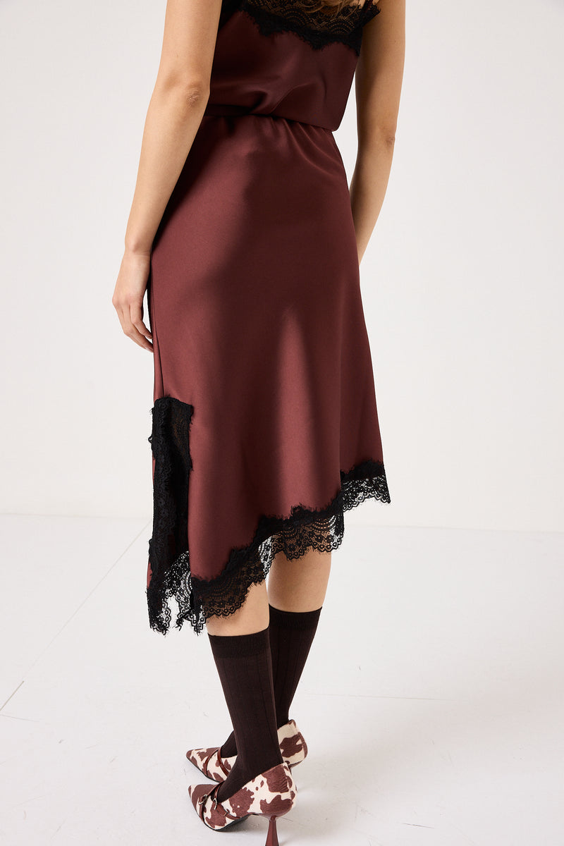 Gonna glace in viscosa e pizzo FEDERICA BI