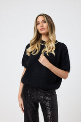 Pantalone nero in paillettes FEDERICA BI