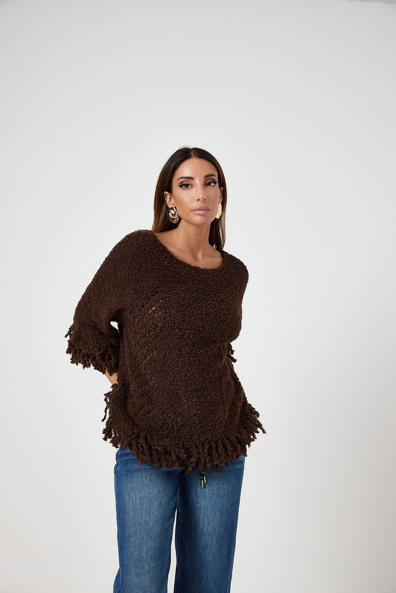 Maglione frange FEDERICA BI ( vari colori )