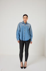 Camicia in denim e cristalli FEDERICA BI