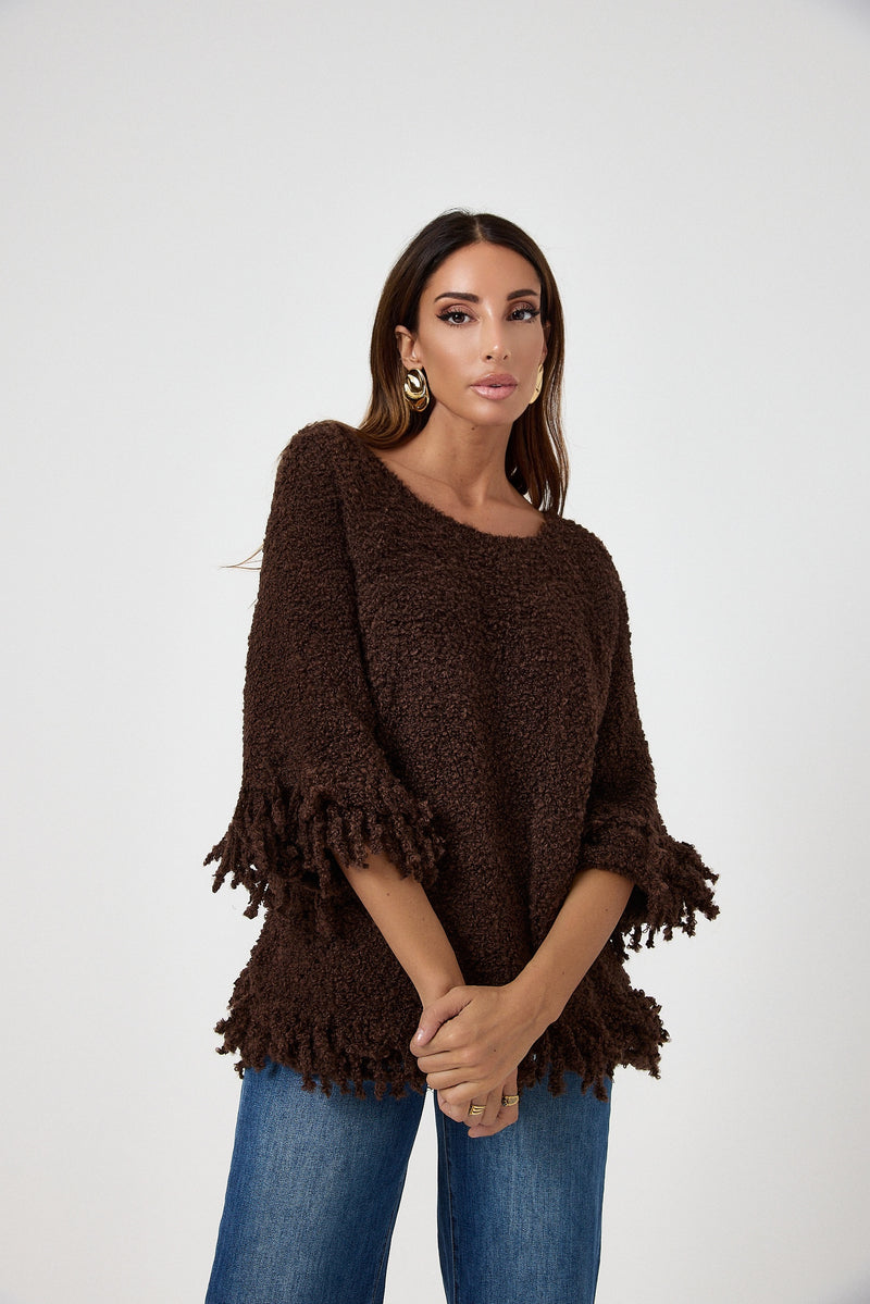 Maglione frange FEDERICA BI ( vari colori )