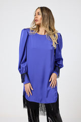 Abito in raso frange FEDERICA BI