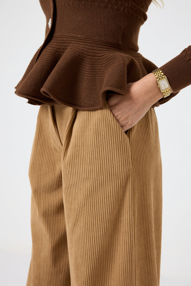 Pantalone palazzo in velluto FEDERICA BI