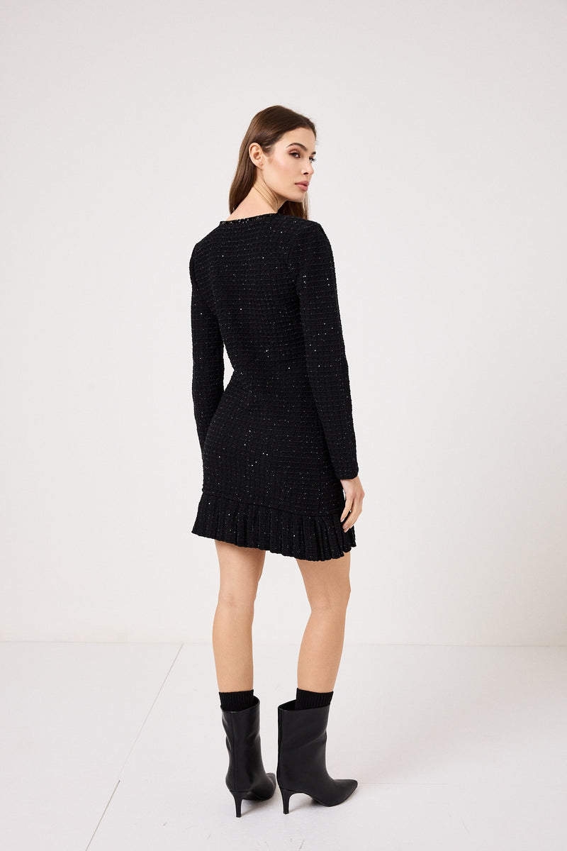 Abito elegante nero bottoni oro FEDERICA BI