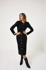 Abito midi bottoni oro FEDERICA BI ( vari colori )