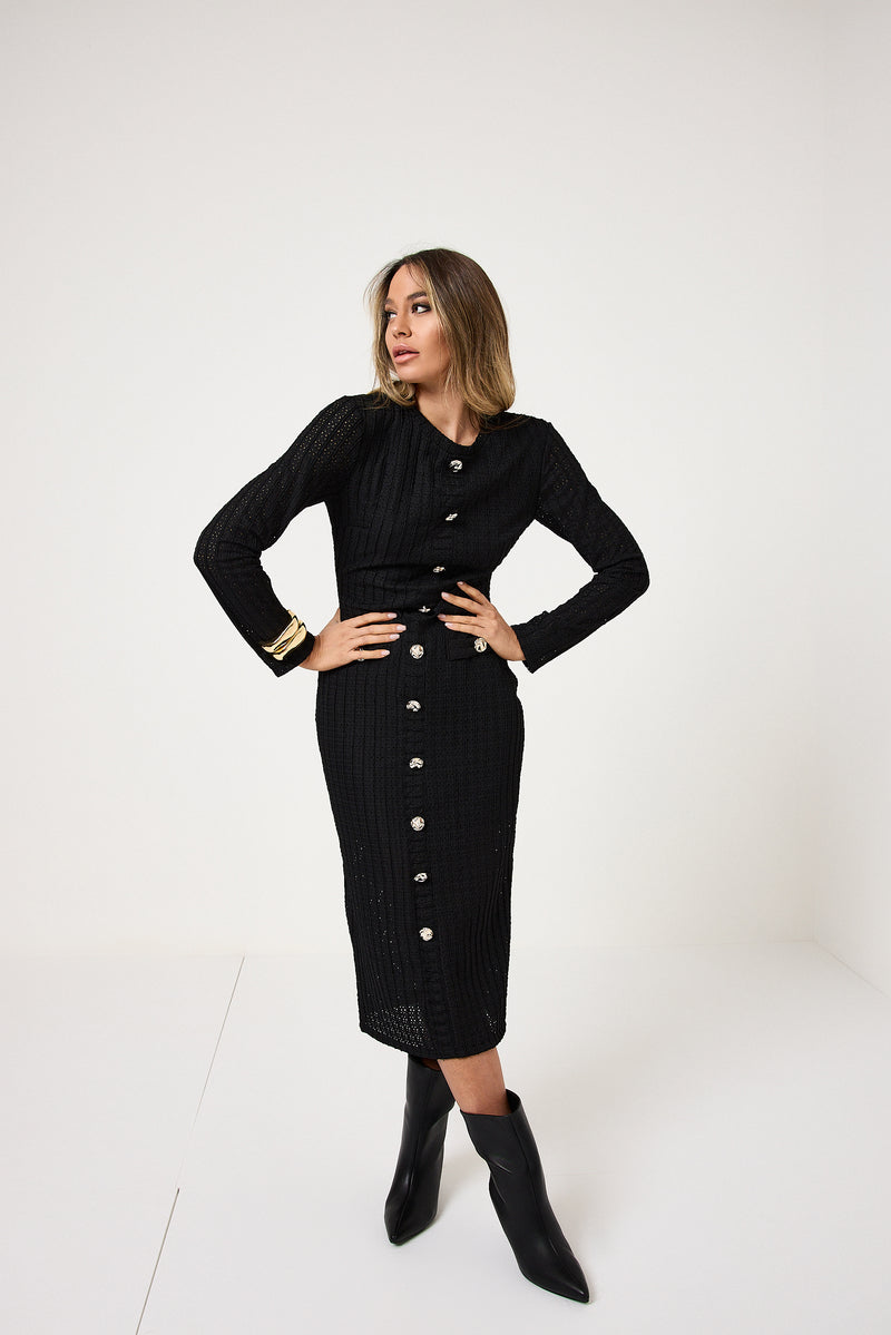 Abito midi bottoni oro FEDERICA BI ( vari colori )