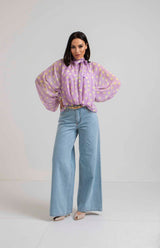 Camicia in chiffon pois FEDERICA BI (piu’ colori)
