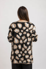 Cardigan animalier beige FEDERICA BI