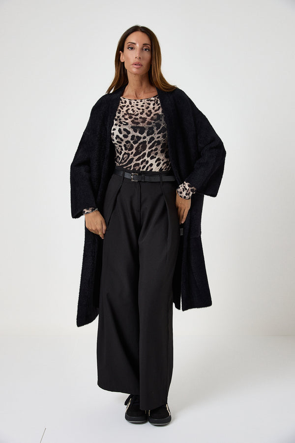 Pantalone nero con cintura FEDERICA BI
