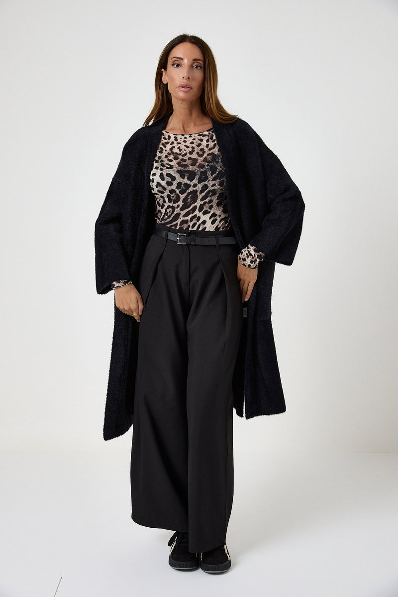 Pantalone nero con cintura FEDERICA BI