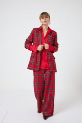 Blazer tartan rosso FEDERICA BI